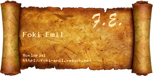 Foki Emil névjegykártya