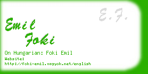 emil foki business card